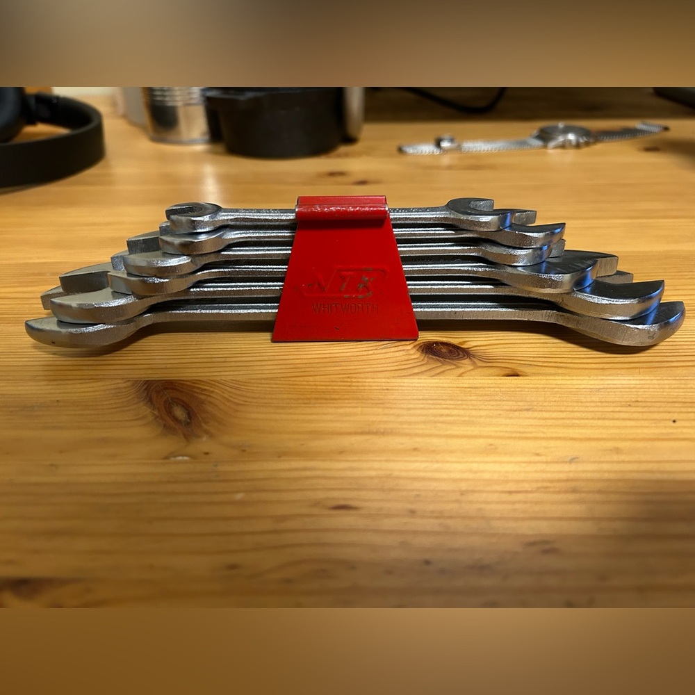 Vintage NTK open-end wrench set, for Whitworth fasteners